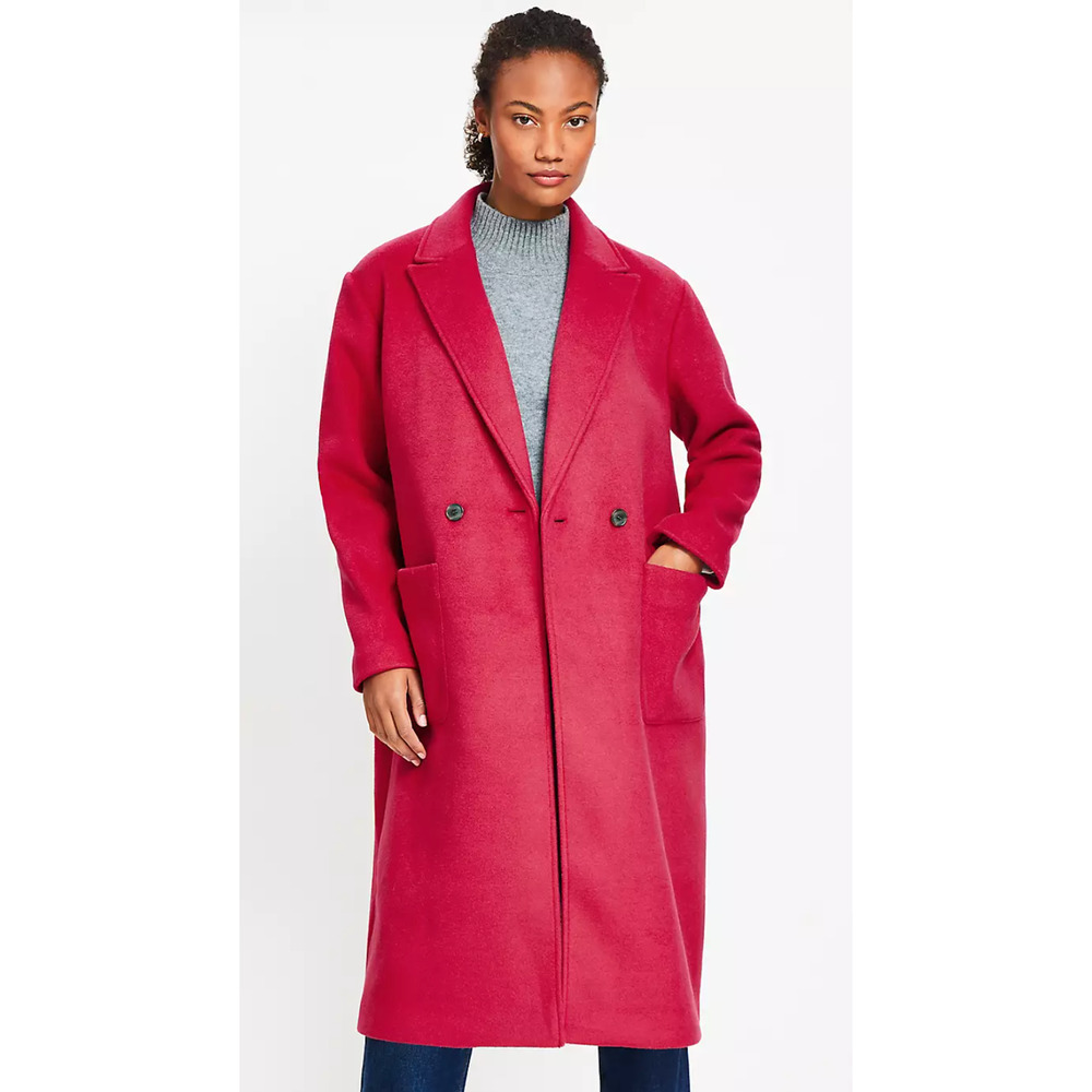 NEW ANN TAYLOR LOFT MAGENTA KISS PETITE DOUBLEFACE MODERN COAT SIZE XXLP